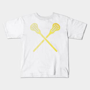 Lacrosse Stick Yellow Kids T-Shirt